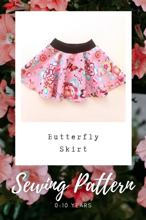 Sewing pattern for the Butterfly Skirt (0-10 years)