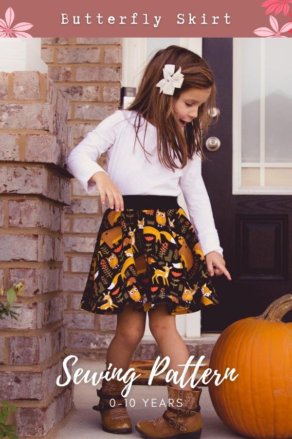 Sewing pattern for the Butterfly Skirt (0-10 years)