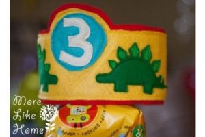 FREE Sewing pattern for the Dinosaur Birthday Crown