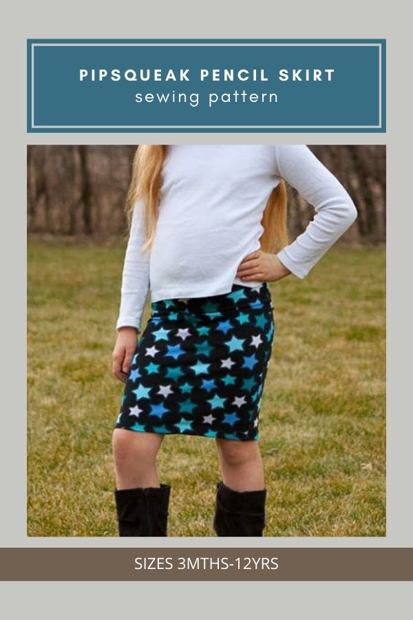 Sewing pattern for the Pipsqueak Pencil Skirt (Sizes 3mths-12yrs)