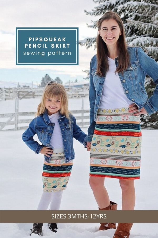 Sewing pattern for the Pipsqueak Pencil Skirt (Sizes 3mths-12yrs)