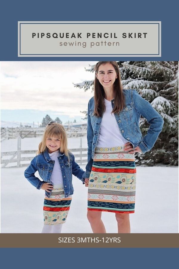 Sewing pattern for the Pipsqueak Pencil Skirt (Sizes 3mths-12yrs)