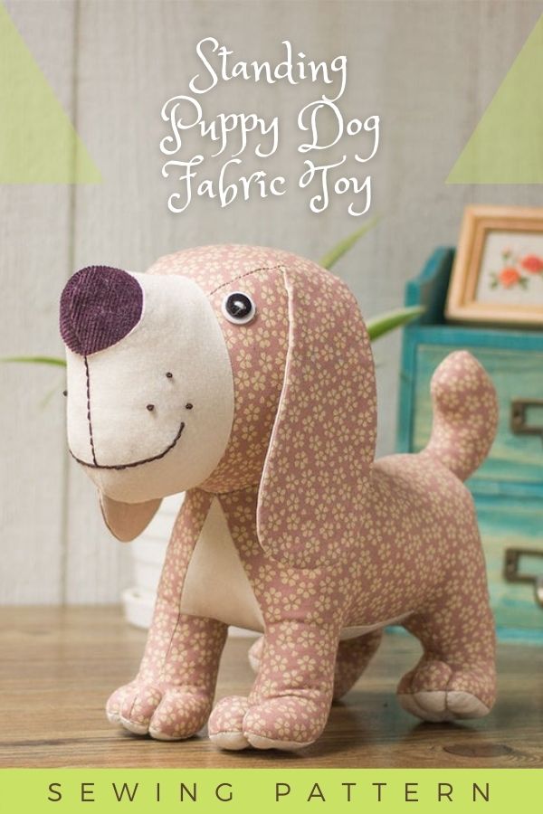 Sewing pattern for a Standing Puppy Dog Fabric Toy