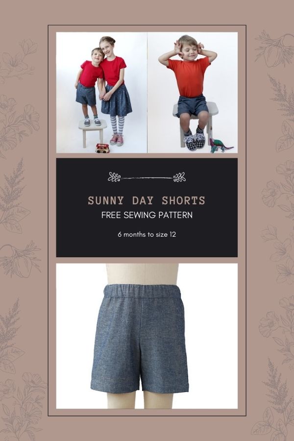 FREE sewing pattern for Sunny Day Shorts (6 months to size 12)