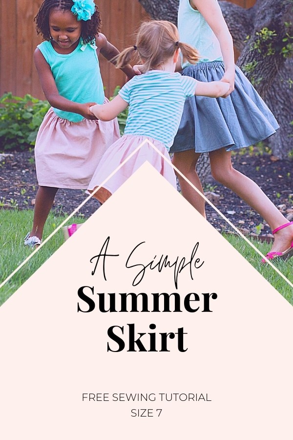 A Simple Summer Skirt FREE sewing tutorial (Size 7)