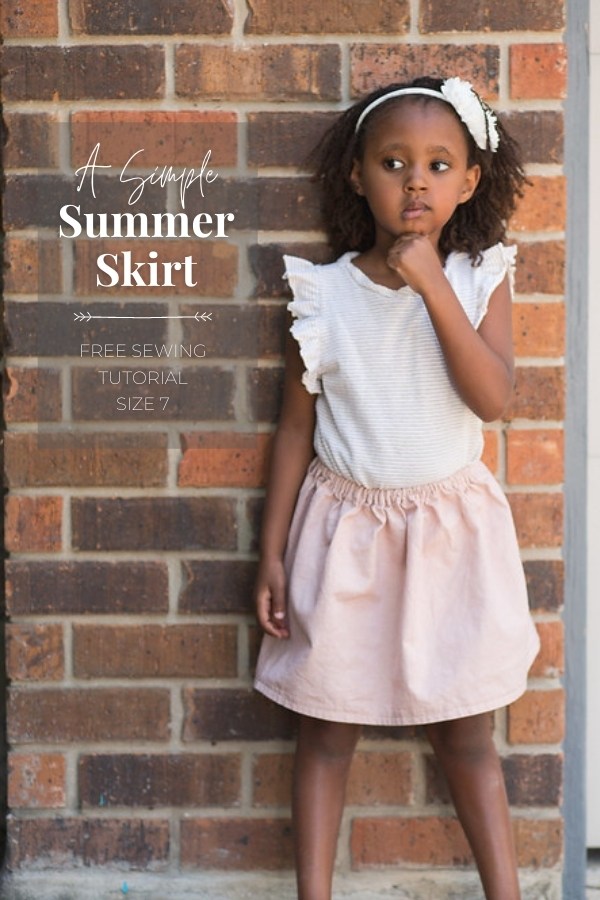 A Simple Summer Skirt FREE sewing tutorial (Size 7)