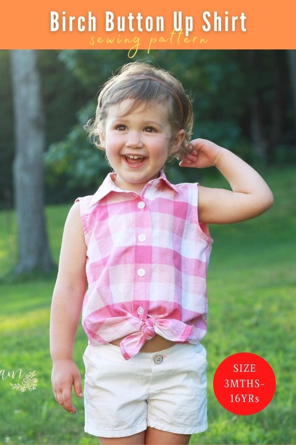 Birch Button Up Shirt sewing pattern (3mths-16yrs)