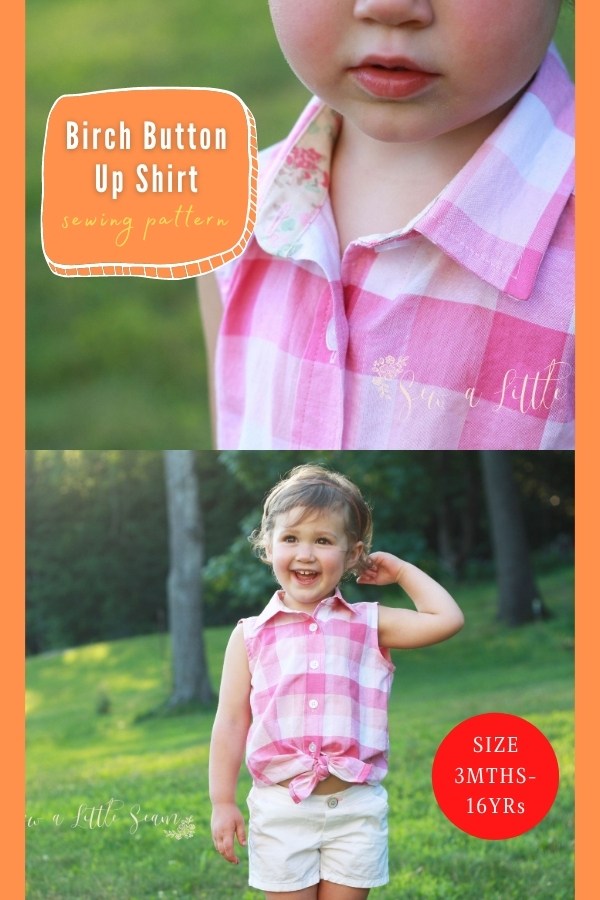 Birch Button Up Shirt sewing pattern (3mths-16yrs)