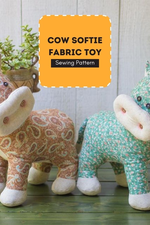 Cow Softie Fabric Toy sewing pattern