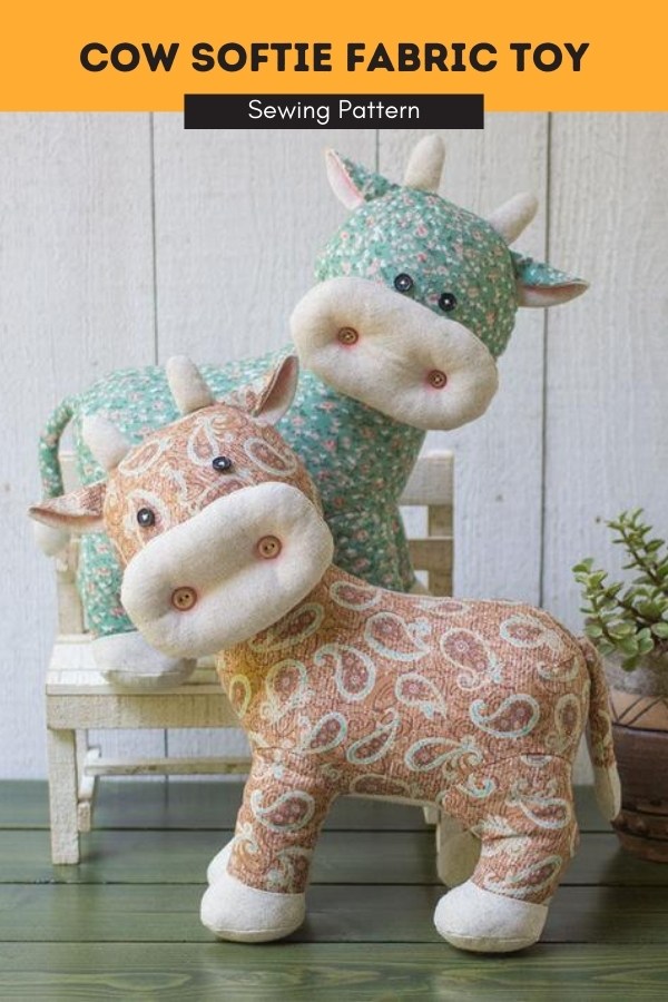 Cow Softie Fabric Toy sewing pattern