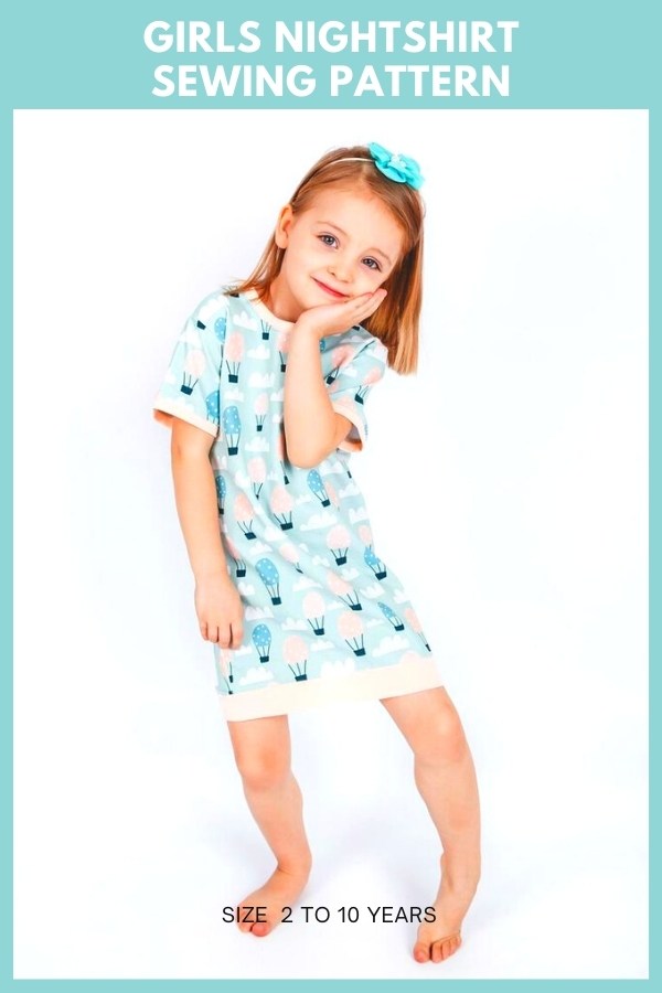 Girls Nightshirt sewing pattern (2 to 10 years) - Sew Modern Kids