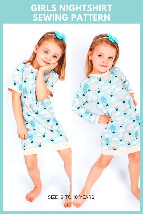 Girls Nightshirt sewing pattern (2 to 10 years) - Sew Modern Kids