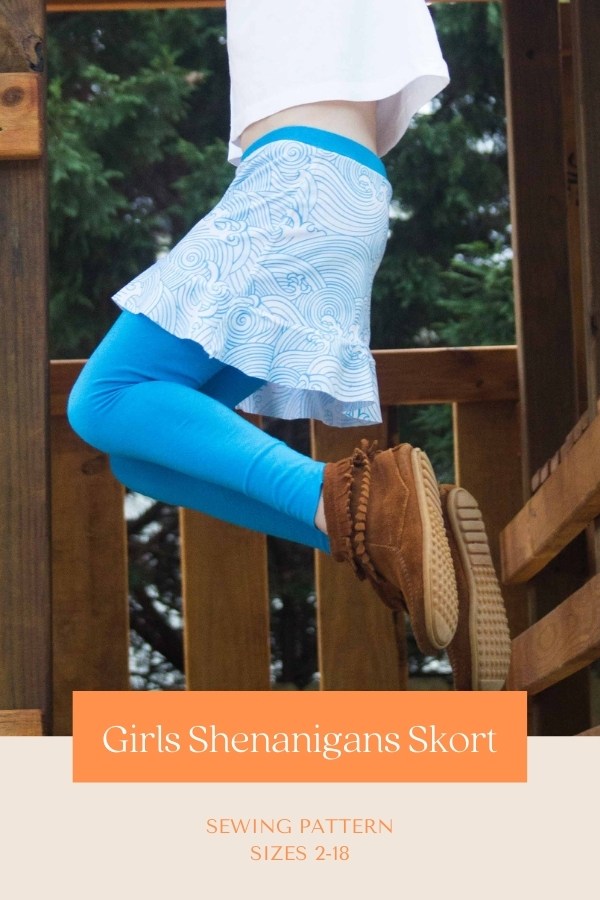 Girls Shenanigans Skort sewing pattern (Sizes 2-18)