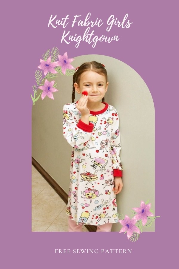 Knit Fabric Girls Knightgown FREE sewing pattern