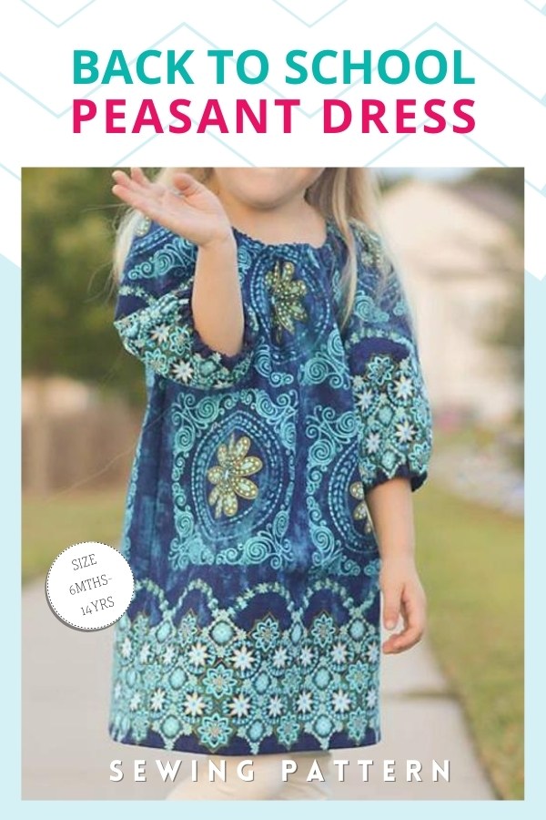 Back To School Peasant Dress sewing pattern (6mths-14yrs)