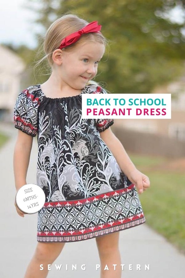 Back To School Peasant Dress sewing pattern (6mths-14yrs)