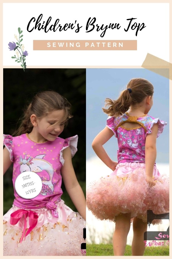 Children's Brynn Top sewing pattern (3mths-12yrs)