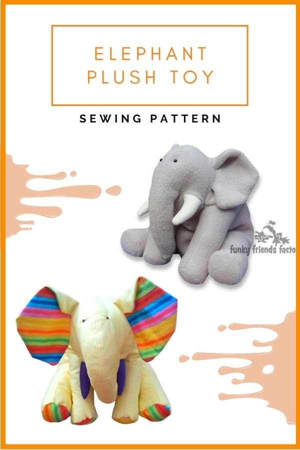 Elephant Plush Toy sewing pattern