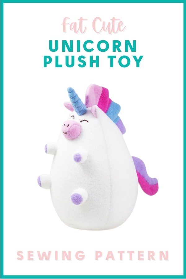 Fat Cute Unicorn Plush Toy sewing pattern