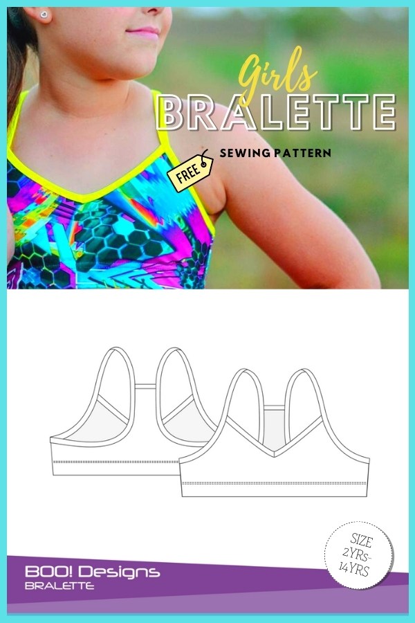 Girls Bralette FREE sewing pattern (sizes 2-14)