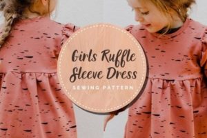 Girls Ruffle Sleeve Dress sewing pattern (0-3mths to 5-6yrs)