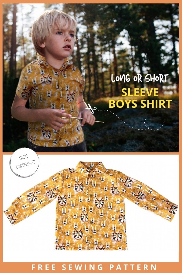 Long or Short Sleeve Boys Shirt FREE sewing pattern (6mths-2T)