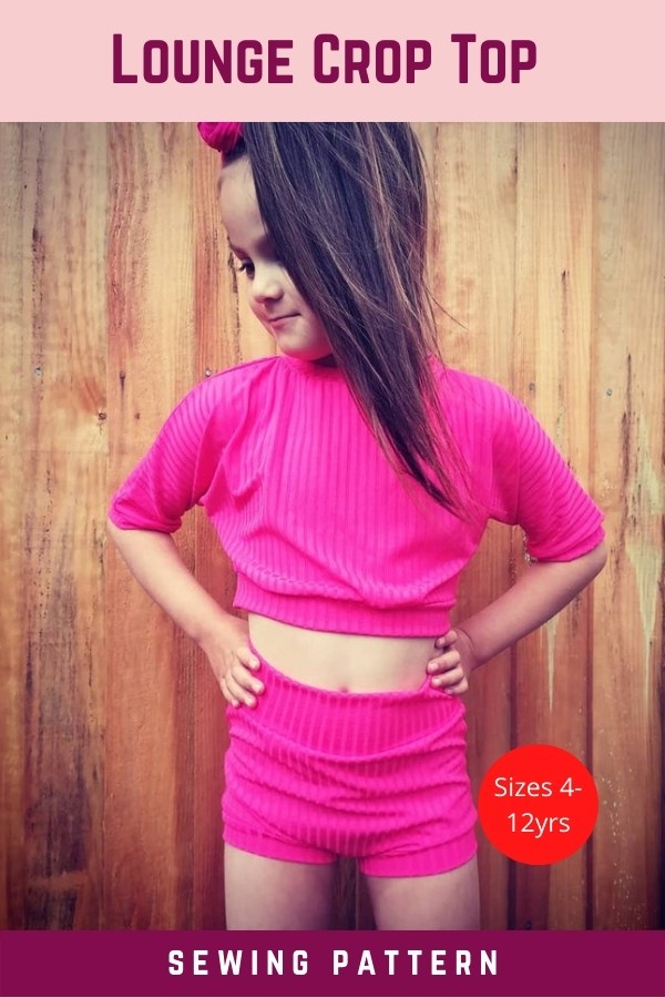 Lounge Crop Top sewing pattern (4-12yrs)