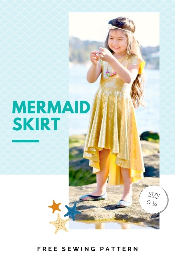 Mermaid Skirt FREE sewing pattern (0-14 sizes)
