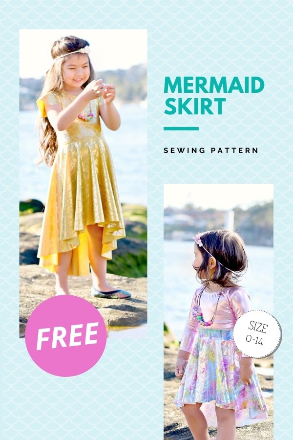 Mermaid Skirt FREE sewing pattern (0-14 sizes)