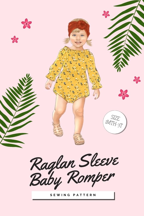 Raglan Sleeve Baby Romper sewing pattern (1mth-3T)