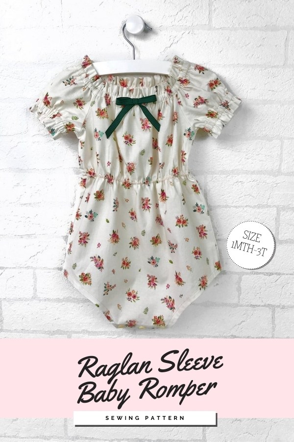 Raglan Sleeve Baby Romper sewing pattern (1mth-3T)