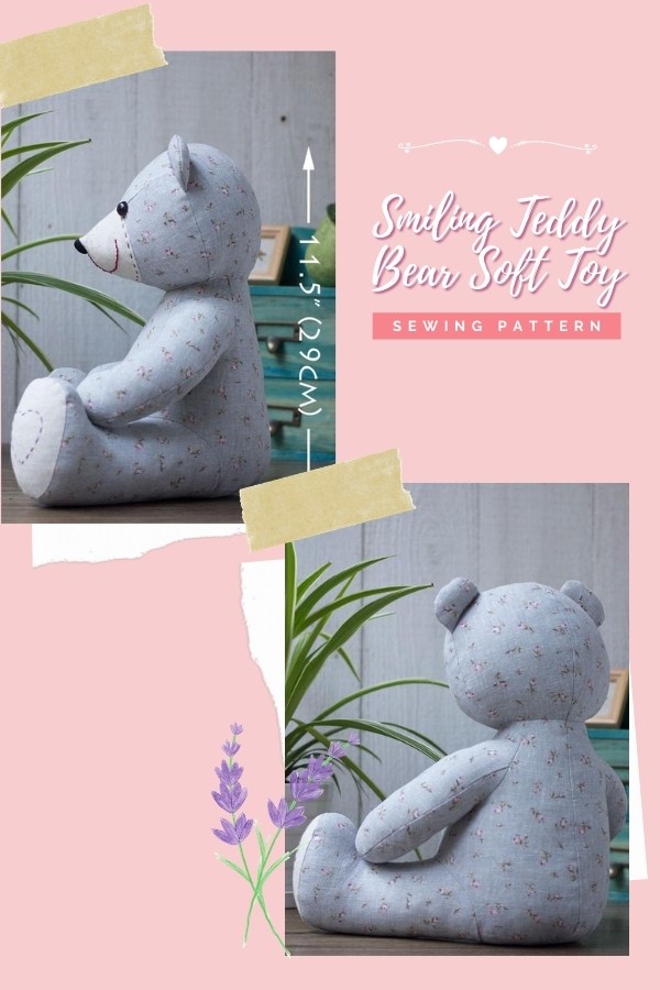 Smiling Teddy Bear Soft Toy sewing pattern
