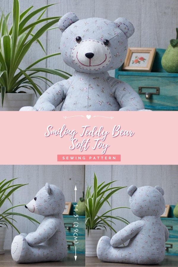 Smiling Teddy Bear Soft Toy sewing pattern