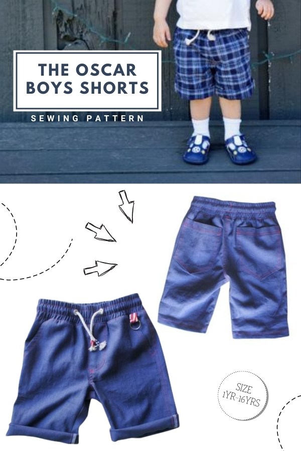 The Oscar Boys Shorts sewing pattern (Ages 1-16) - Sew Modern Kids