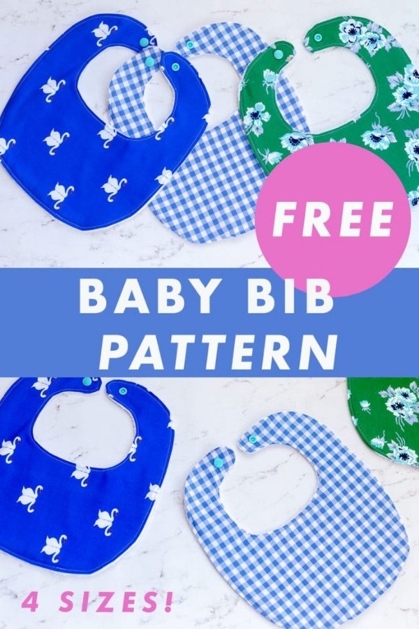 Baby Bib FREE sewing pattern (4 sizes)