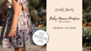 Baby Mauve Pinafore and Romper sewing pattern (Newborns-3yrs)