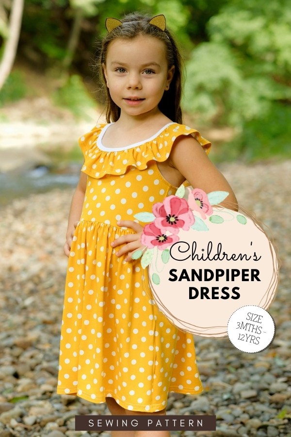 Children's Sandpiper Dress sewing pattern (3mths-12yrs)