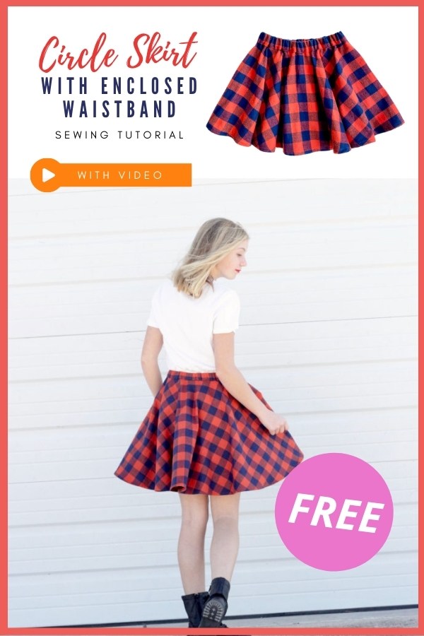 Circle Skirt with Enclosed Waistband FREE sewing tutorial (with video