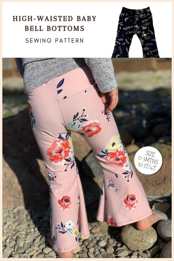 Bell Bottom Pants PDF Sewing Pattern High Waisted Wome