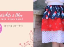 Red,White and Blue Ruffled Girls Skirt FREE sewing tutorial