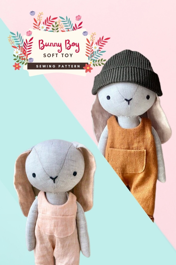 Bunny Boy Soft Toy sewing pattern