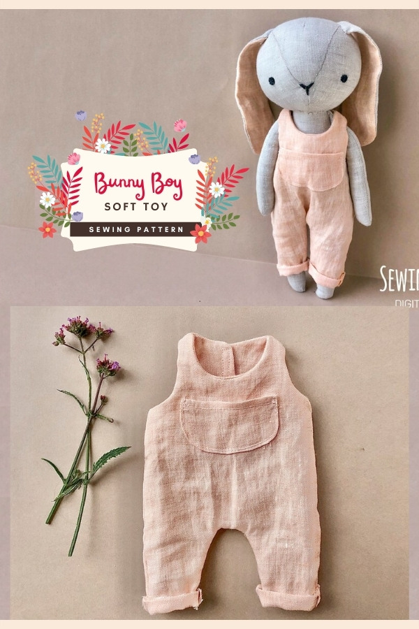 Bunny Boy Soft Toy sewing pattern