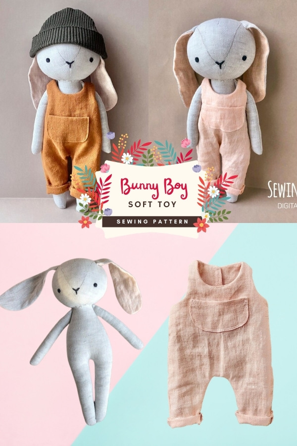 Bunny Boy Soft Toy sewing pattern