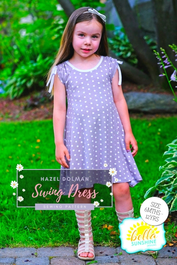 Hazel Dolman Swing Dress sewing pattern (6mths-12yrs)