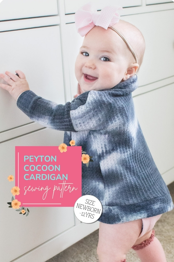 Peyton Cocoon Cardigan sewing pattern (Newborn-12yrs)