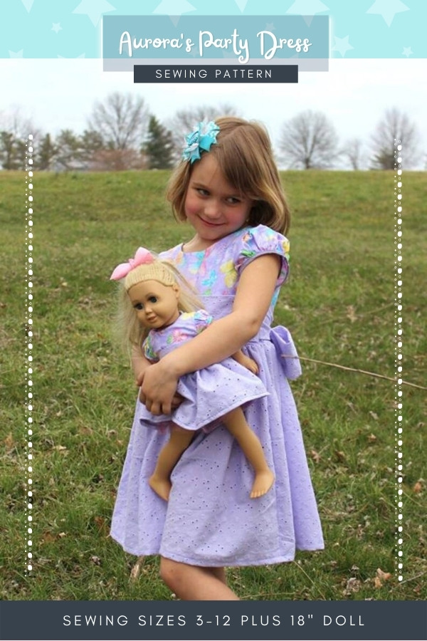 Aurora's Party Dress sewing pattern (sizes 3-12 plus 18 inch matching doll dress) width=