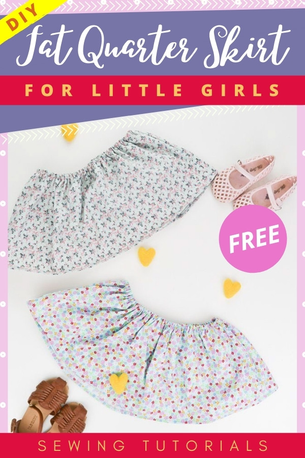 DIY Fat Quarter Skirt for little girls FREE sewing tutorials