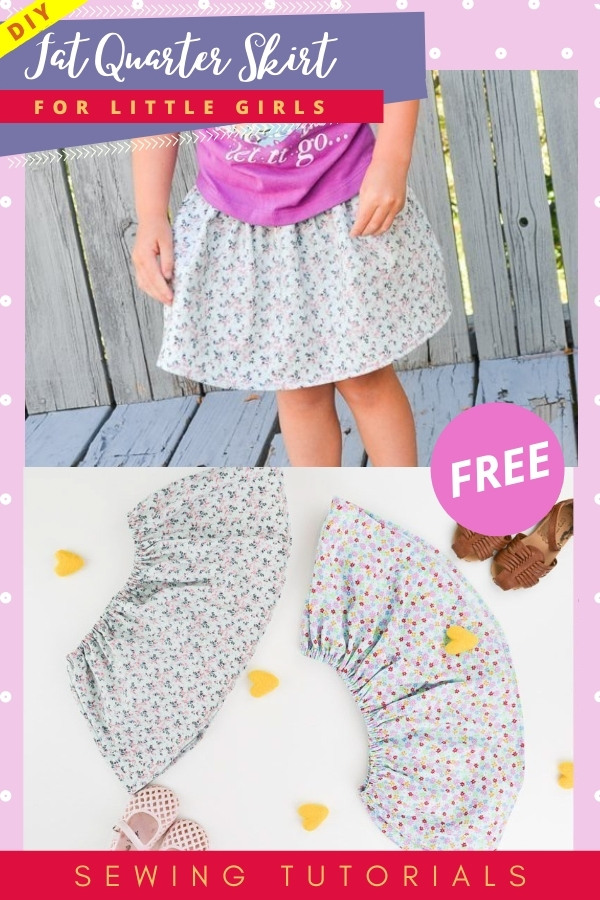 DIY Fat Quarter Skirt for little girls FREE sewing tutorials - Sew