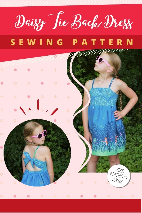 Daisy Tie Back Dress sewing pattern (6mths-12yrs)
