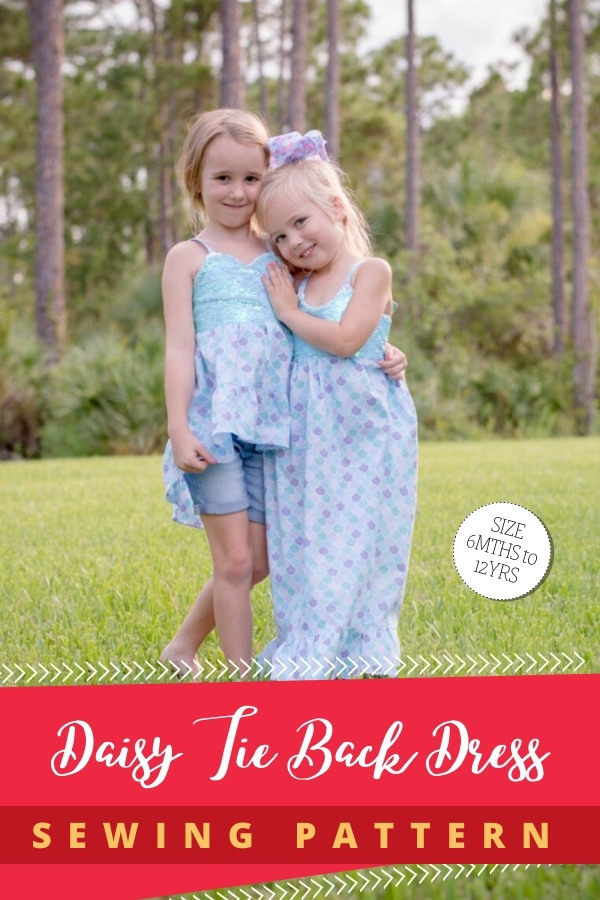 Daisy Tie Back Dress sewing pattern (6mths-12yrs)